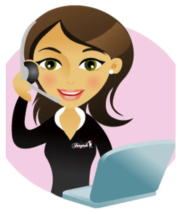 Illustration of customer service representative with laptop