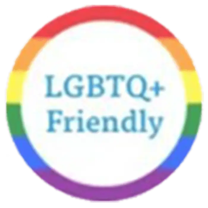 LGBTQ+ friendly rainbow badge