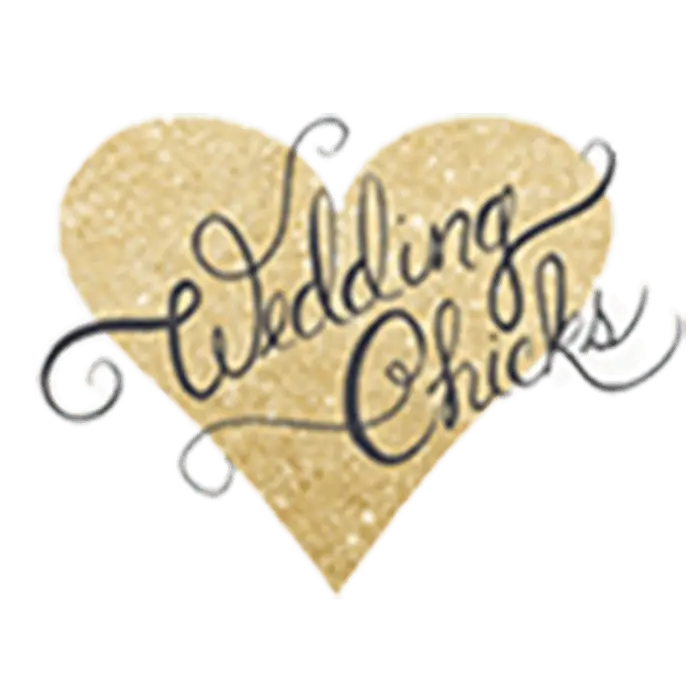 Wedding Chicks logo with gold heart
