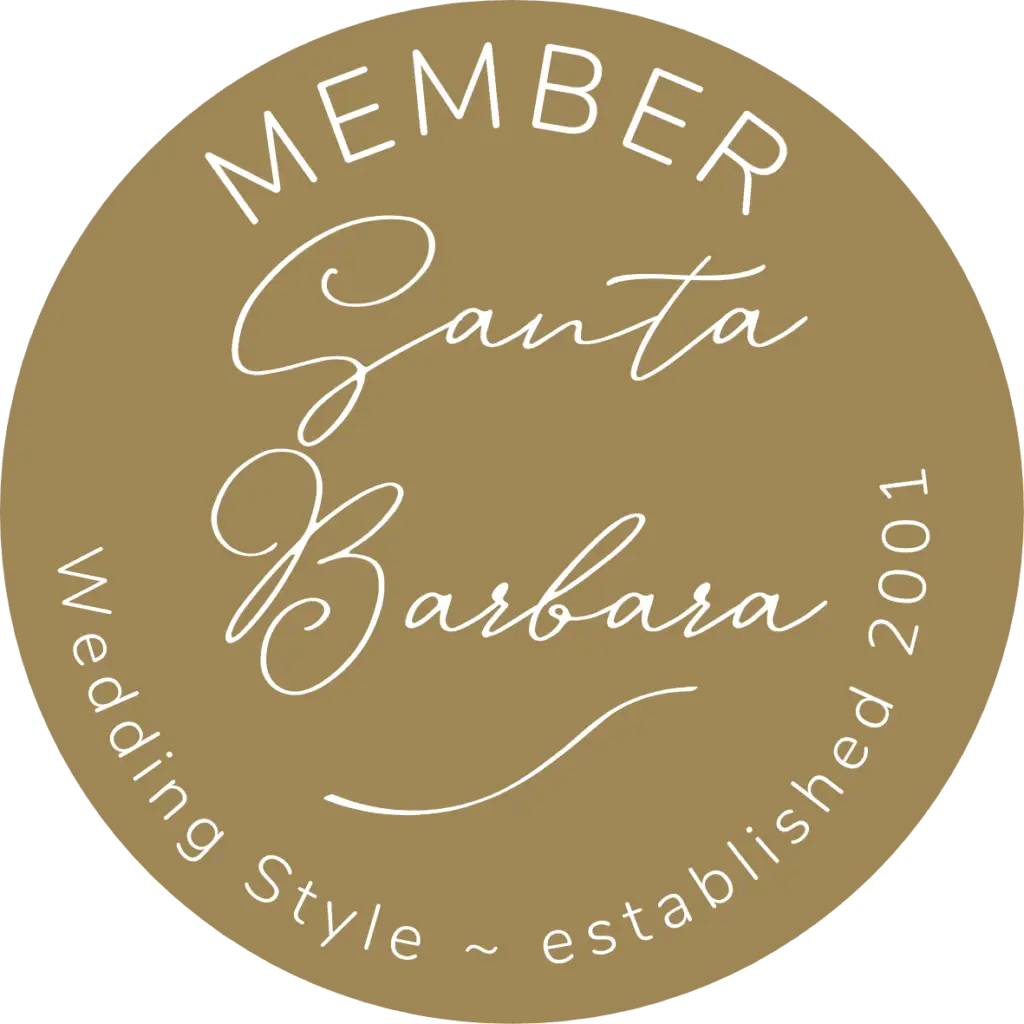 Santa Barbara Wedding Style badge, established 2001.